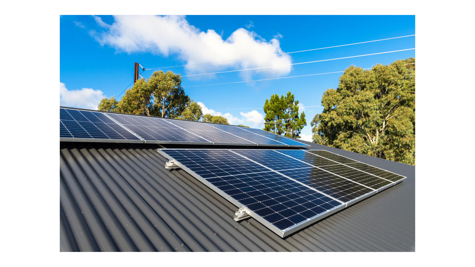 Metal roof with solar panel