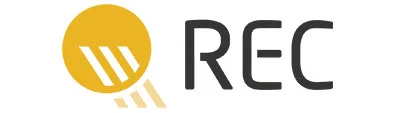 REC Solar logo showcasing premium solar panels from Wolf River Electric for sustainable energy solutions.