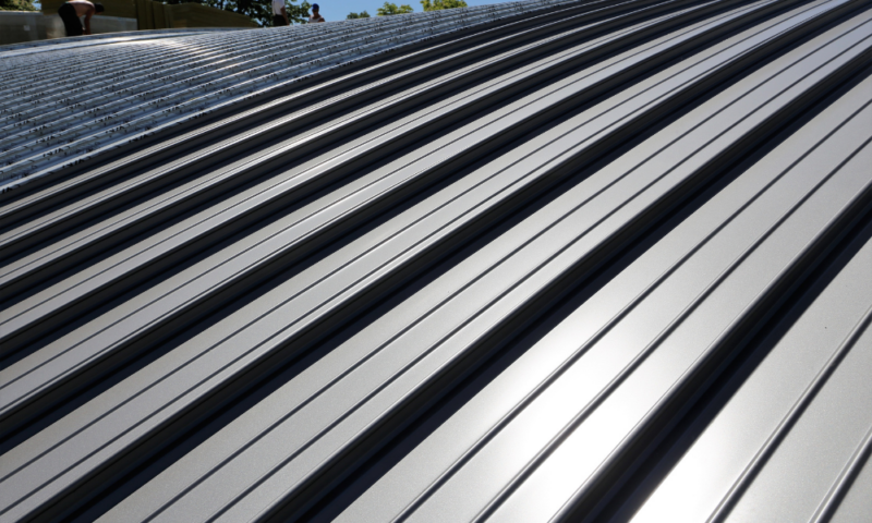 Close-up of metal roofing installed by Wolf River Construction, highlighting durable and energy-efficient roofing solutions.