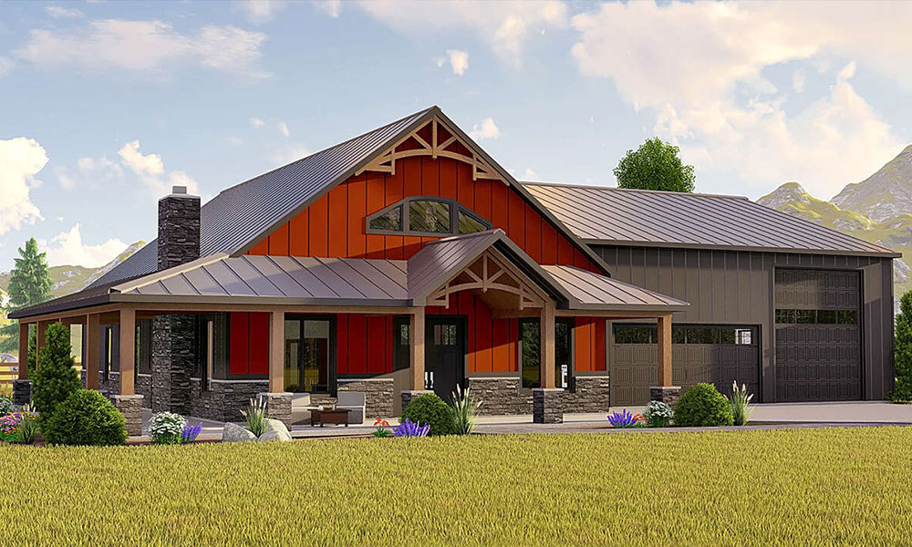 Custom-built barndominium by Wolf River Construction, featuring modern design, energy efficiency, and durable materials.