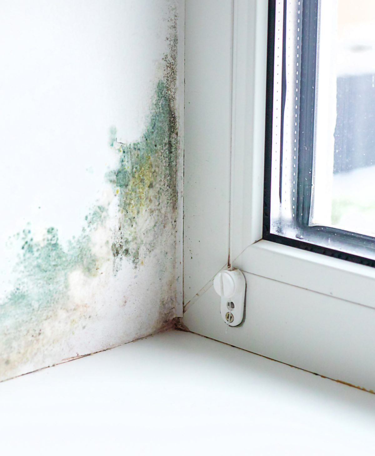 Mold damage located near a window